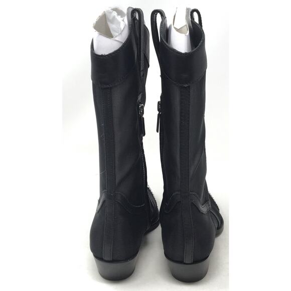 Karl Lagerfeld Paris Lakota Women's 5 Black Mesh Rhinestone Toe Western Boots - Picture 8 of 9